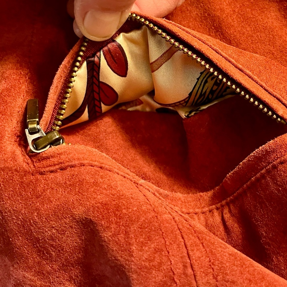 Vintage Red Suede Leather Jacket Liz Claiborne 14 Work to Weekend - Picture 14 of 15